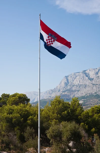 stock image Waving flag of Croatia