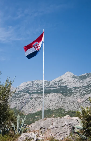 stock image Waving flag of Croatia