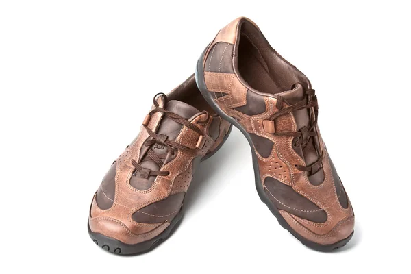 Par de sapatos esportivos marrons — Fotografia de Stock