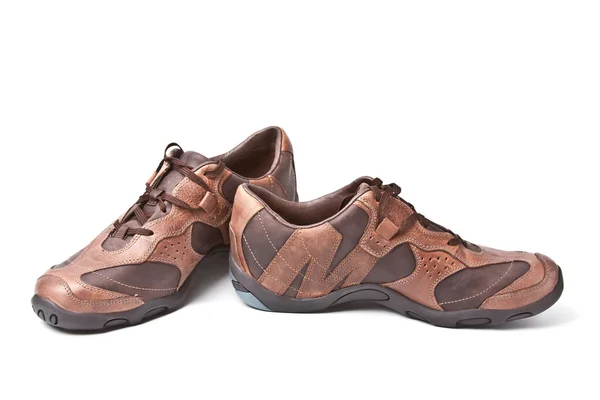 Pair of brown athletic shoes — Stock Photo, Image