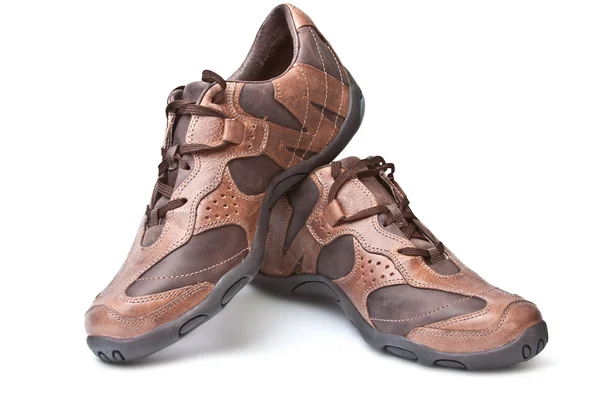 Pair of brown athletic shoes — Stock Photo, Image