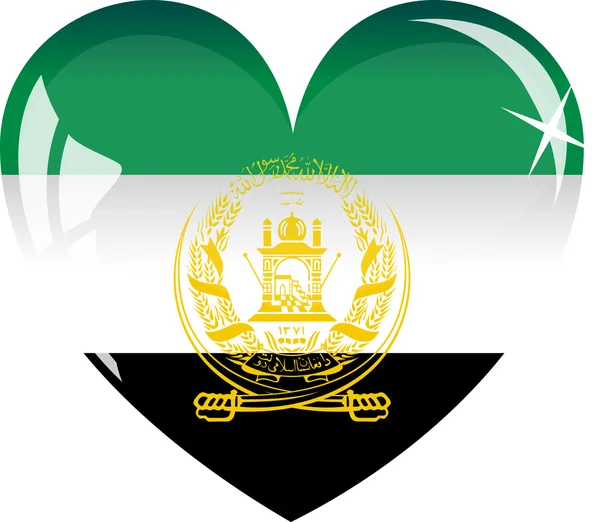 Vektor-Herz mit afghanischer Flagge — Stockvektor