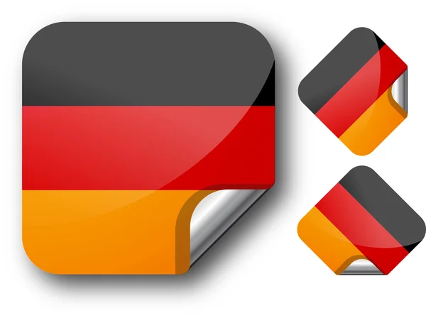 Autocollant avec drapeau allemand — Image vectorielle