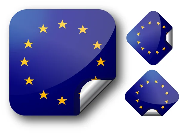 Наклейка с флагом ЕС — стоковый вектор
