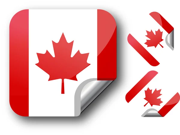 Etiqueta com bandeira do Canadá — Vetor de Stock