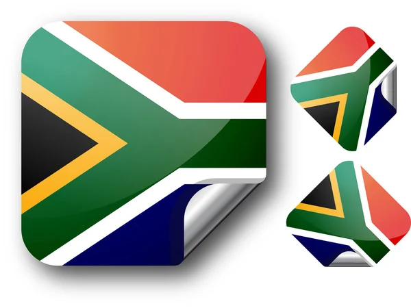 Наклейка с флагом ЮАР — стоковый вектор