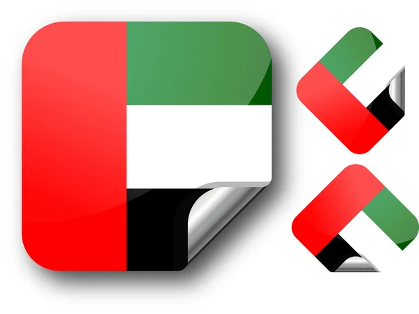 Pegatina con bandera de Emiratos Árabes Unidos — Vector de stock