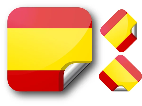 Spanyol zászló matrica — Stock Vector