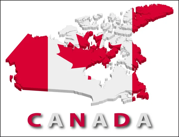 Canada territory with flag texture. — Stock Vector