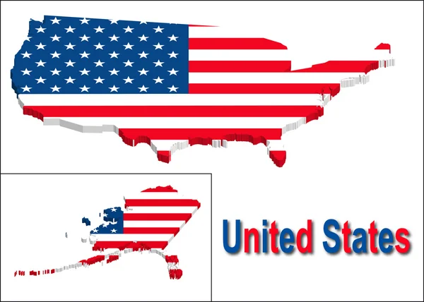 เขตแดนของสหรัฐอเมริกาที่มีเนื้อเยื่อของธง . — ภาพเวกเตอร์สต็อก
