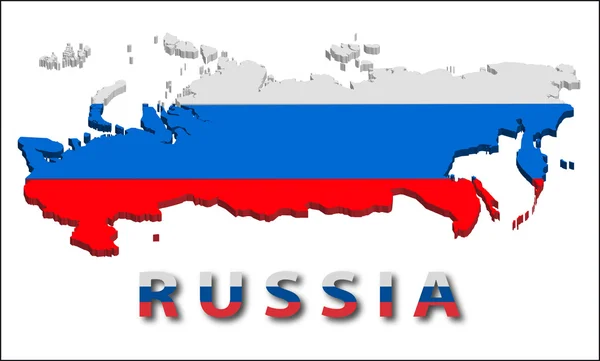 Russia territory with flag texture. — Stock Vector