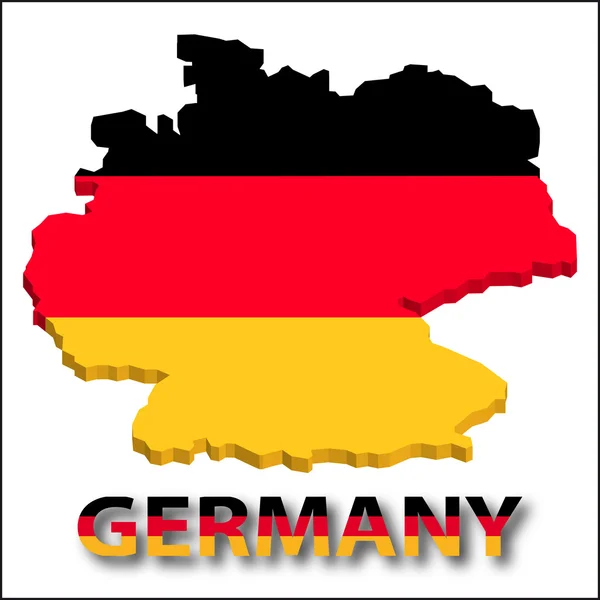 Tyskland territorium med flaggan konsistens. — Stock vektor
