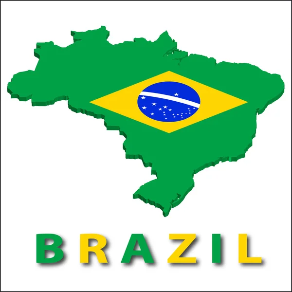 Brasilien territorium med flaggan konsistens. — Stock vektor