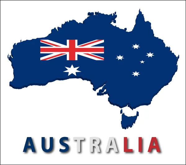 Australia territory with flag texture. — Stock Vector