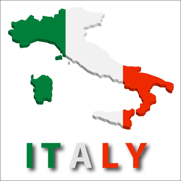 Italia territorio con textura de bandera . — Vector de stock