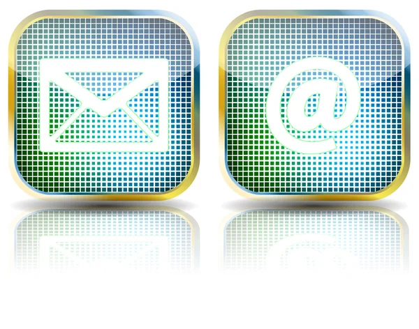 Icon e-mail glossy button, vector illustration — Stock Vector