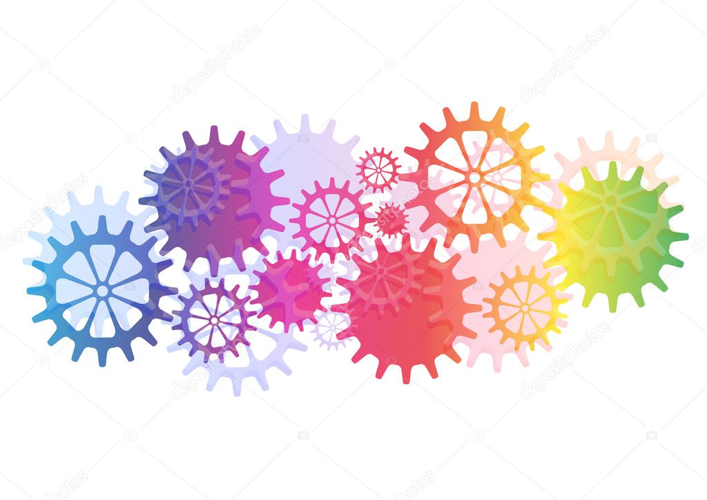 Mechanical Vector Background with Gears and Cogs. EPS10