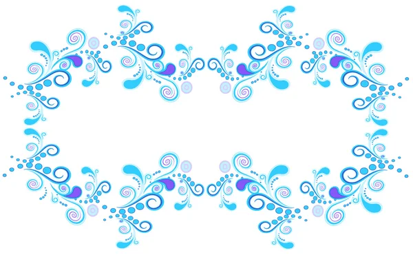 Eléments floraux et spiraux bordure cadre. Vecteur . — Image vectorielle