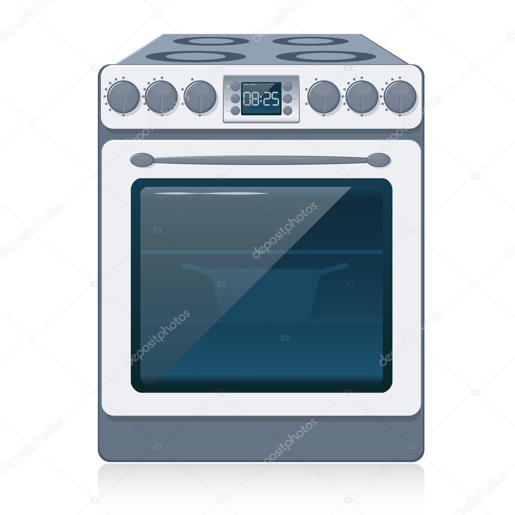 Kitchen Stove isolated on white. Vector.
