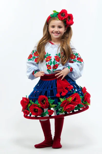 Όμορφη κοπέλα με κοστούμι εθνική Ουκρανίας — Φωτογραφία Αρχείου