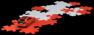 Car and puzzles clipart