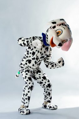 A man dressed as a dog Dalmatians clipart