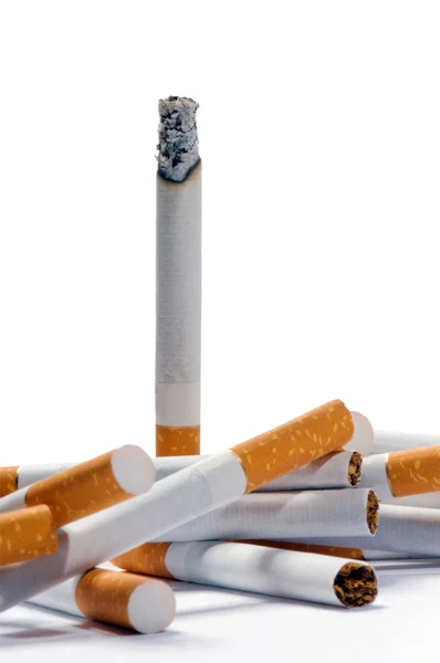 白色背景的香烟 — 图库照片