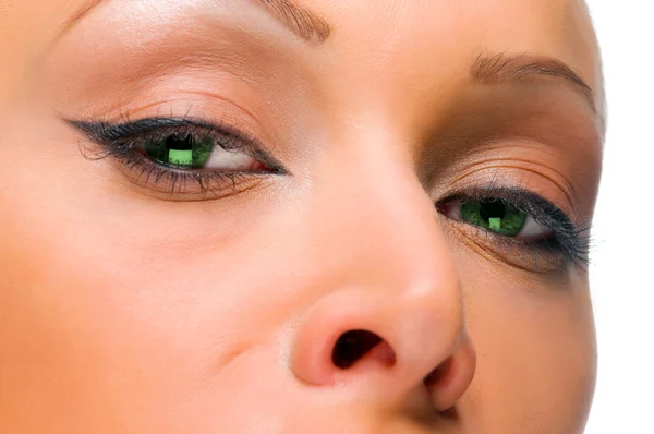 Elegant woman with green eyes — Stock Photo, Image