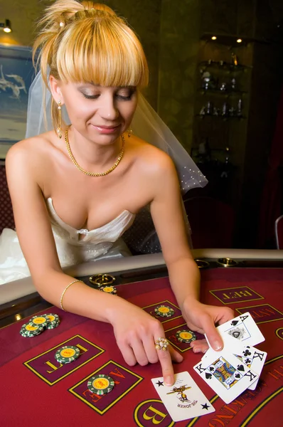 Mariée dans un casino — Photo