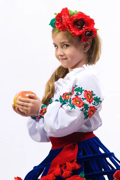 Young girl on a white background in the studio — Stock Photo, Image