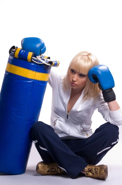 Blonde woman in sports — Stock Photo, Image