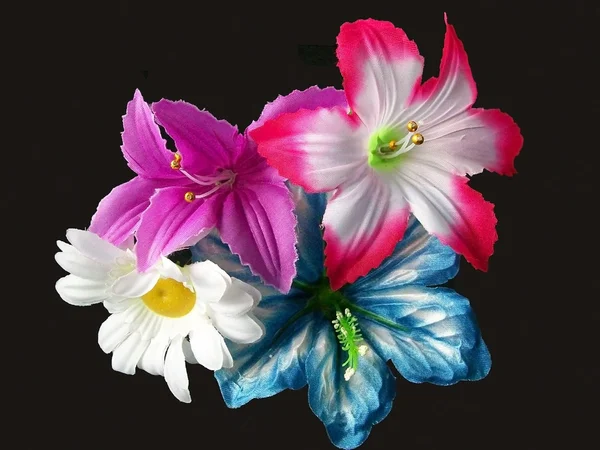 siyah arka plan üzerinde yapay flowerses