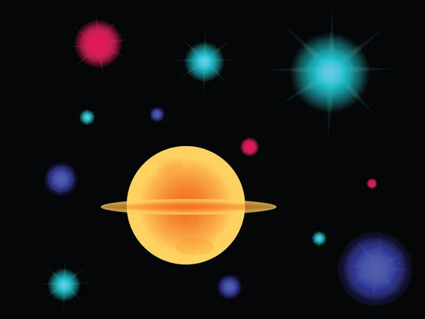 Planeta și stelele varicolore — Fotografie, imagine de stoc