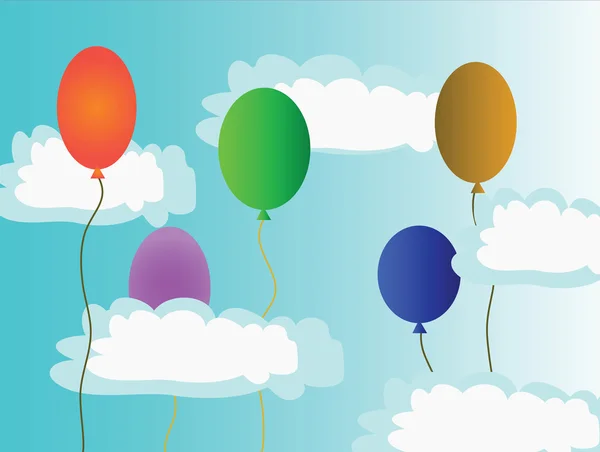 在天空中五颜六色的空气球 — 图库照片