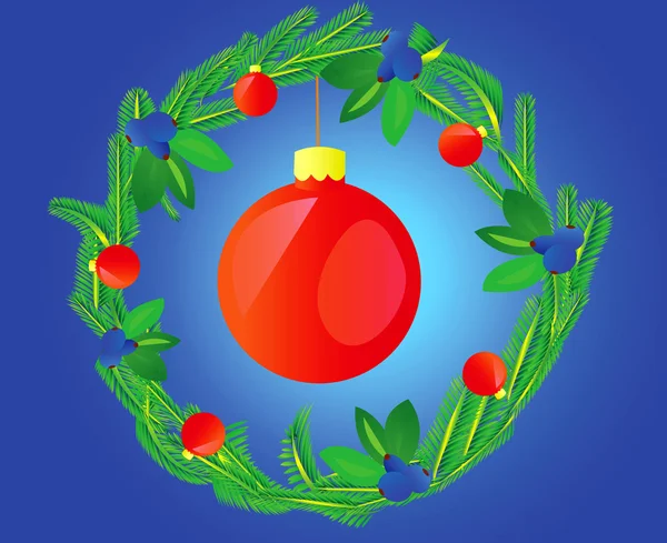 Wreath decorated varicoloured ball — Stock Photo, Image