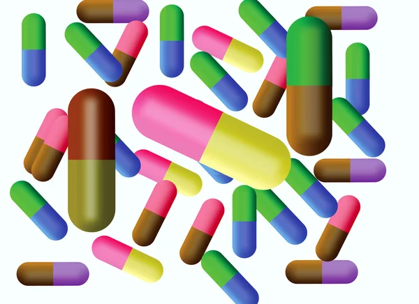 Různobarevné tablety v kapsli — Stock fotografie