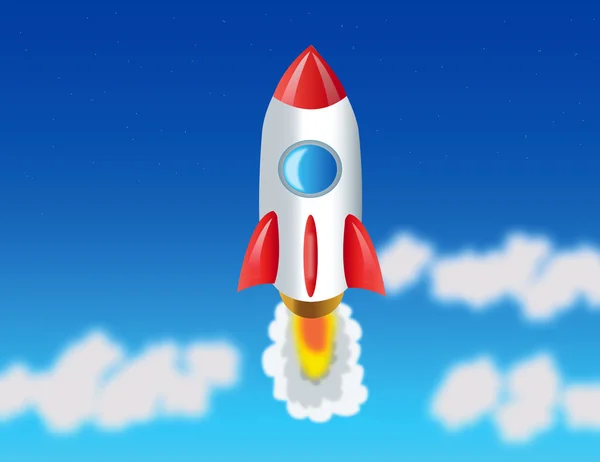 Raket vliegen naar kosmos — Stockfoto