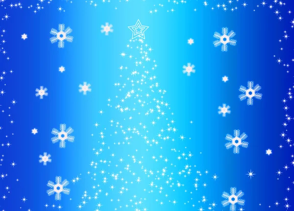 Abstract fir tree and snowflakes — Stock Photo, Image