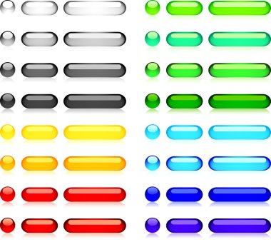 Internet için vektör popüler renk düğmeleri