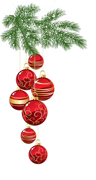 Arbre de Noël avec boules — Image vectorielle