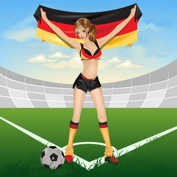 A menina alemanha fã de futebol —  Vetores de Stock