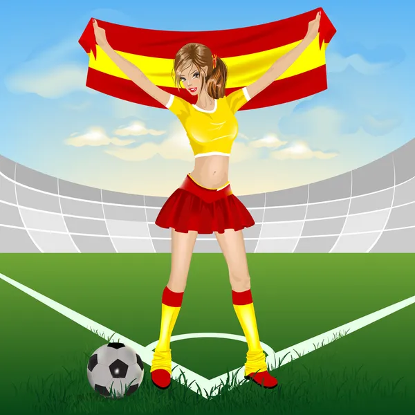 Spaanse voetbal fan — Stockvector