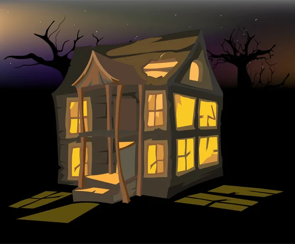 Halloween régi ház — Stock Vector