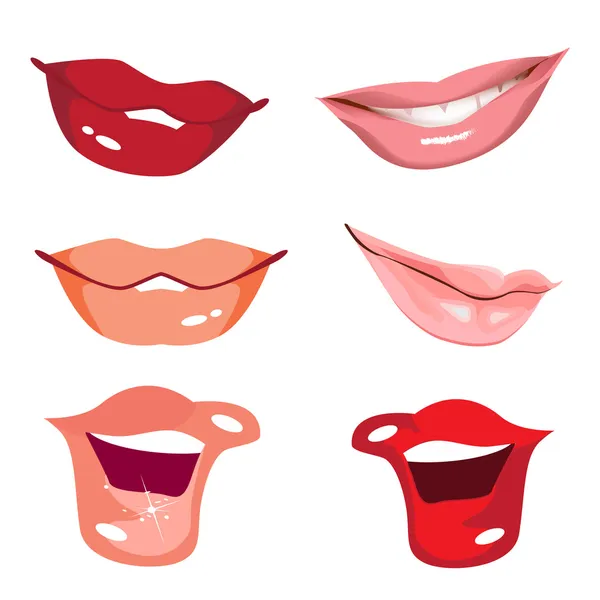 Set vrouwen lippen — Stockvector