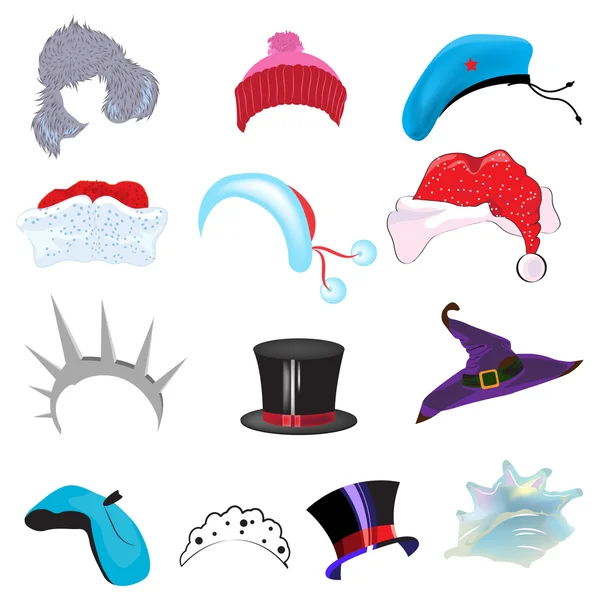 Set klobouk čepice — Stockový vektor