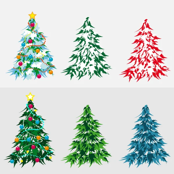 Set Christmas tree — Stock Vector
