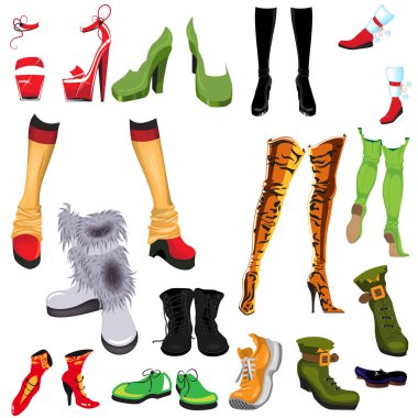 A set of footwear clipart