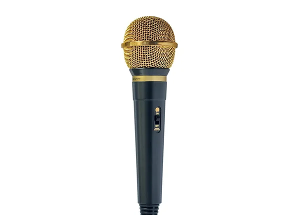 Gold microphone — Stock Photo, Image