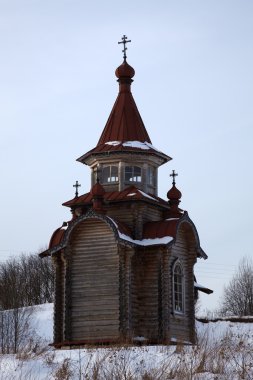 Kışın tahta ortodoks kilisesi, Kirillov, Rusya