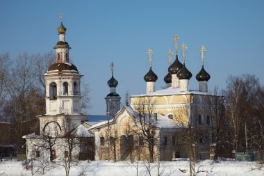 Old orthodox church in winter, Vologda, Russia clipart